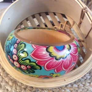 Bangle Acrylic Floral Bracelet Vintage